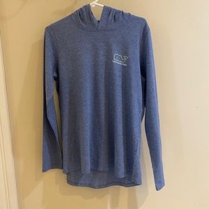 Vineyard Vines Edgartown Whale Hoodie Tee Women’s M Blue Bay/White Long Sleeve
